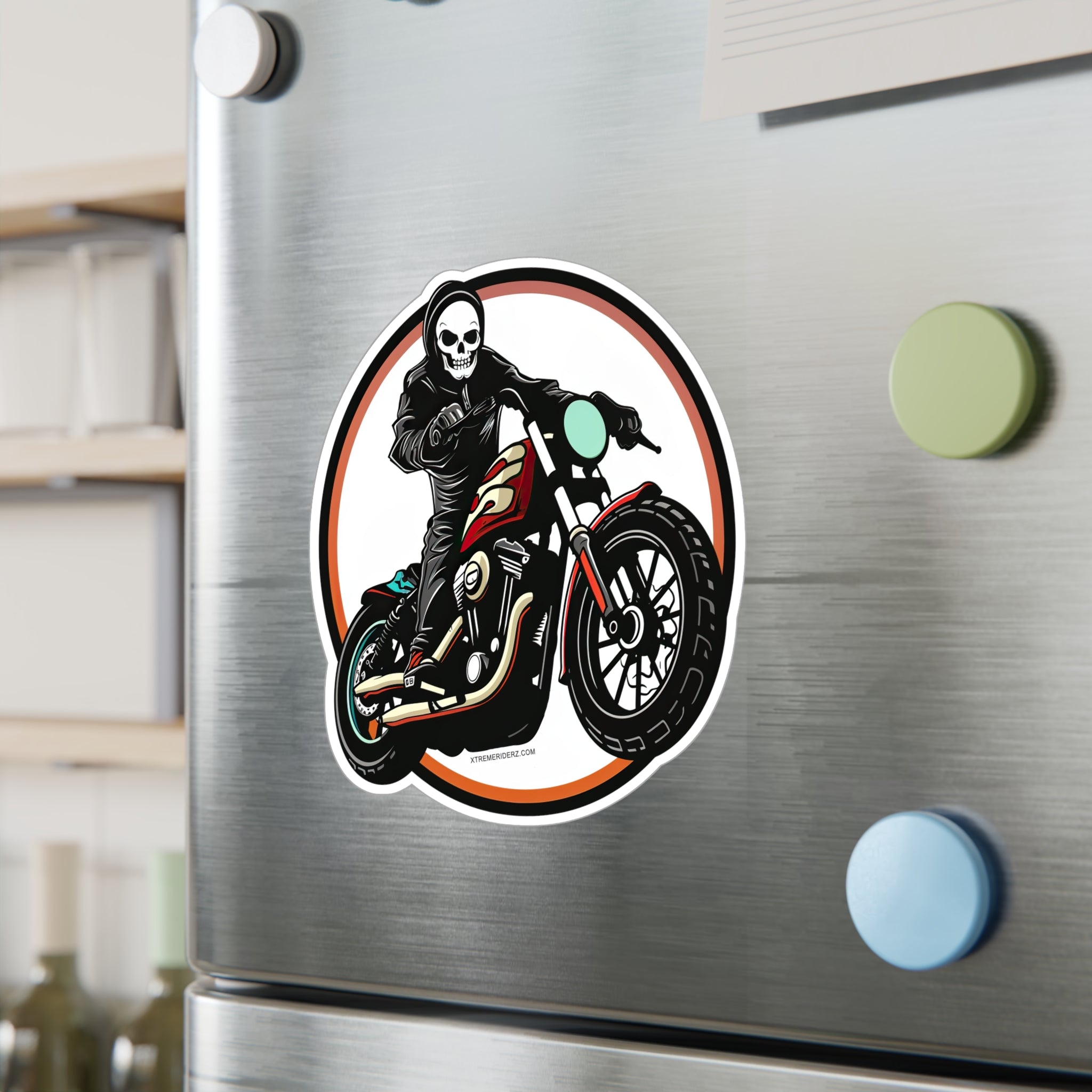 Skeleton on Motorcycle- Xtreme Riderz- Vinyl Decals